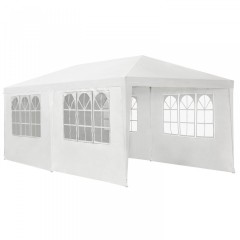 Pavilion de petrecere în grădină 6 x 3 m cu 6 pereți laterali | alb č.2