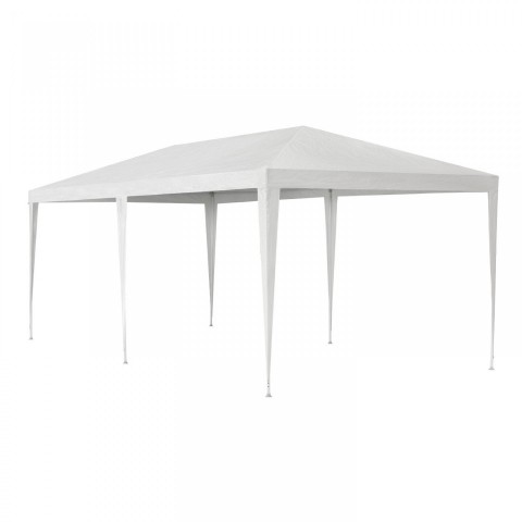 Pavilion de petrecere în grădină 6 x 3 m cu 6 pereți laterali | alb č.4