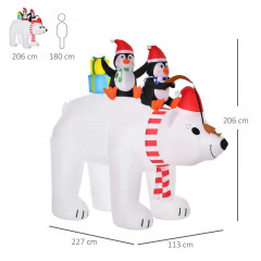 Urs polar gonflabil și pinguini | 206 cm č.3