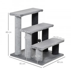 Trepte pentru pisici, cu minge 45 x 40 x 48 cm | gri č.3