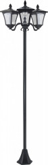 Lanterne solară de grădină cu 3 flăcări 51,5x47x182,5 cm | negru č.1