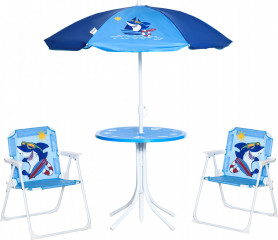 Set canapea pentru copii, din 4 piese | albastru