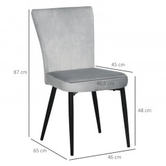 Set 4 scaune de dining 46x65x87cm| gri č.3