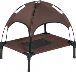 Șezlong pentru câini, cu copertină 61x46x62 cm | cafea