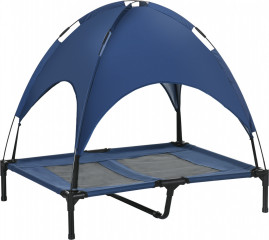 Șezlong pentru câini, cu copertină 92x76x90 cm | albastru închis