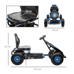 Motocart cu pedale pentru copii 121 x 58 x 61 cm | albastru + negru č.2