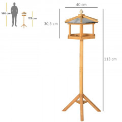 Alimentator pentru păsări, cu suport și acoperiș din zinc | 113x40x40 cm č.3