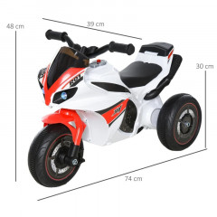 Motocicletă pentru copii 74x39x48 cm | alb + roșu č.2