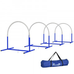Set agilitate cu 4 arcuri pentru câini | albastru și alb č.3