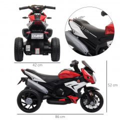 Motocicletă pentru copii 86 x 42 x 52 cm | negru + roșu č.3