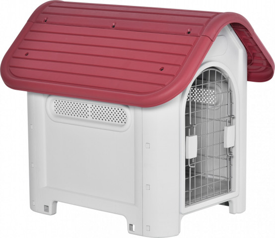 Cușcă pentru câini 59x75x66 cm | roșu + gri deschis č.3