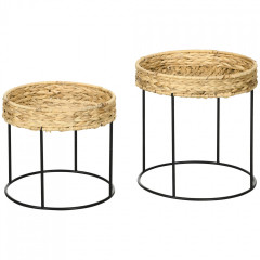 Set 2 mese de cafea | culoare naturală+negru č.3