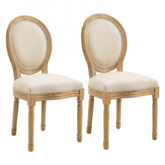 Set 2 scaune de sufragerie Lela| crem alb + culoare naturală č.2