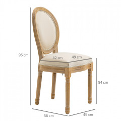 Set 2 scaune de sufragerie Lela| crem alb + culoare naturală č.3