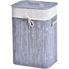 Coș de rufe din bambus cu capac 72 L | gri č.3