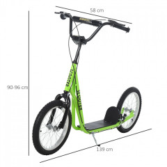 Trotinetă pentru copii 139 x 58 x 90-96 cm | verde č.2
