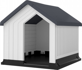 Cușcă pentru câini din plastic | gri+alb č.1
