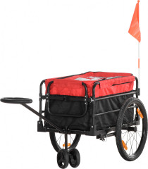 Remorcă pentru biciclete | roșu+negru č.1