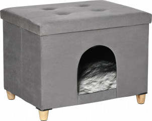 Căsuță pentru pisici 60x45x44,5 cm | gri č.1