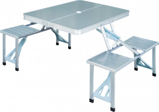 Masă de picnic pliabilă cu bancă | argint č.1