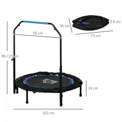 Trambulină fitness cu mâner reglabil pe înălțime | Ø 102 cm č.3