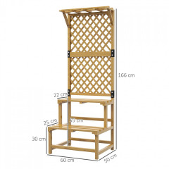 Suport din lemn pentru flori 60x50x166 cm | galben č.2