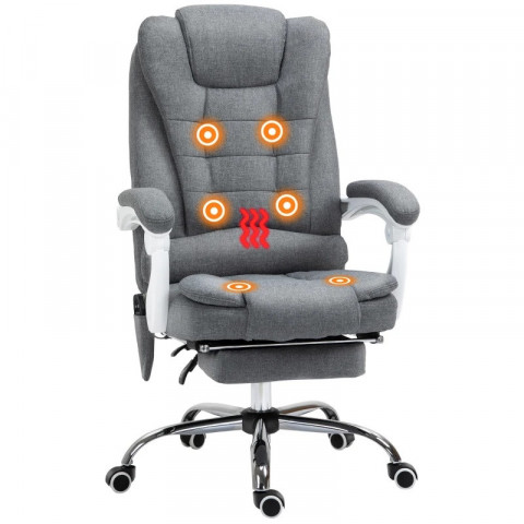 Fotoliu de masaj pentru birou cu suport pentru picioare | gri č.2