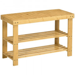 Pantofar din bambus cu 2 rafturi | 70 x 28 x 45 cm č.2