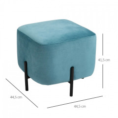 Taburet textil 44,5 x 44,5 x 41,5 cm | turcoaz č.2