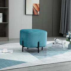 Taburet textil 44,5 x 44,5 x 41,5 cm | turcoaz