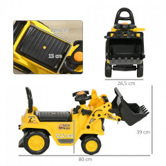Excavator pentru copii, cu cupă acționabilă 80 x 26,5 x 39 cm | galben č.3