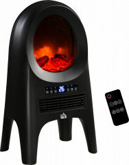 Șemineu ceramic cu temporizator 33,7x25,5 x60,4 cm | negru č.1