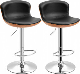 Scaune de bar 2 bucăți 46 x 53,5 x 85-106 cm | negru č.1