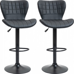 Scaune de bar 2 bucăți 47 x 51,5 x 89-109 cm | negru č.2