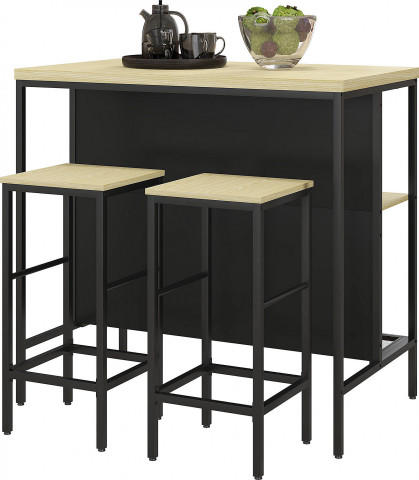 Set bar 3 piese masă + 2 scaune | stejar č.2