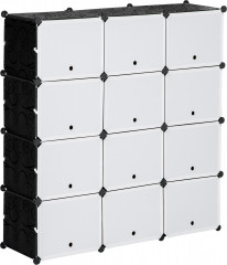 Pantofar cu cutii de depozitare 125x32x125 cm | negru + alb č.1