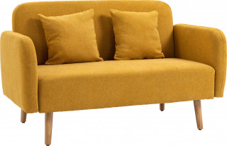 Canapea extensibilă cu două locuri, cu perne 130 x 70 x 80 cm | galben č.1