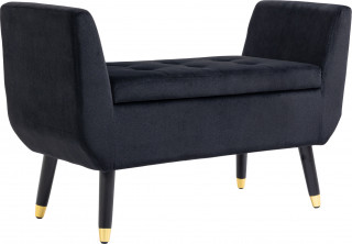 Bancă tapițată de lux cu depozitare 107x42x65 cm| negru č.1