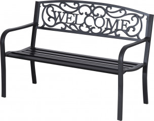 Bancă de grădină din metal 127 x 60 x 87 cm | negru č.1