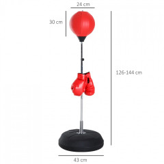 Suport de box pentru adolescenți 43 x 43 x 126-144 cm | roșu č.3
