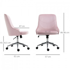 Scaun de birou 57x61x86-96 cm | roz č.2