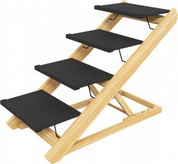 Rampă și scări pentru câini cu suprafață antiderapantă 83 x 40 x 62,5 cm | culoare naturală č.2