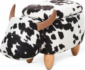 Taburet decorativ cu depozitare 62x35x36cm | negru+alb č.1