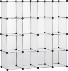 Sistem de rafturi cu 16 cutii 125x32x125 cm | alb č.1