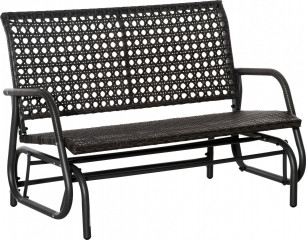 Bancă balansoar Polyrattan pentru 2 persoane 70 x 120 x 84 cm | gri č.1