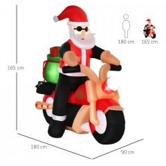 Moș Crăciun gonflabil pe motocicletă | 150 cm č.3