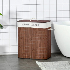 Coș de rufe 100 L 52x32x63cm | maro+alb č.1