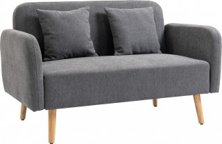 Canapea extensibilă cu două locuri, cu perne 130 x 70 x 80 cm | gri č.2