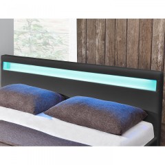 Pat tapițat Paris cu iluminare LED 140 x 200 cm | gri închis č.3