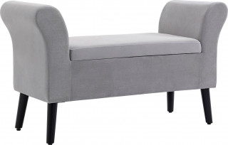 Bancă modernă tapițată cu depozitare 115.5x43.5x66 cm | gri deschis č.1
